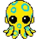 Blue yellow octopus sprite