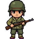 American Soldier WW2 With M1 Garand GUN sprite