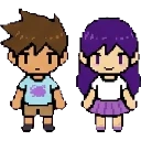 its the girl with the pink hair and cyan hairband. sprite