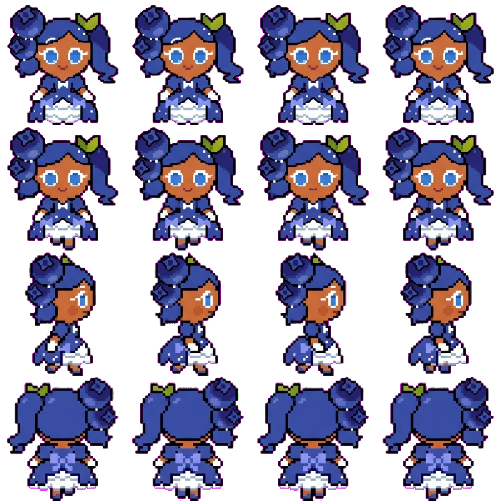 Blueberry cupcake cookie movement sprite