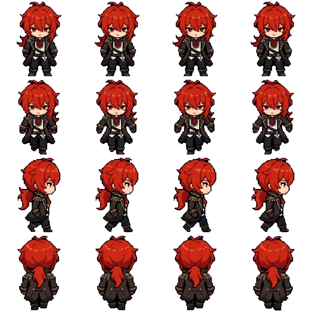 Diluc Ragnvingr movement sprite