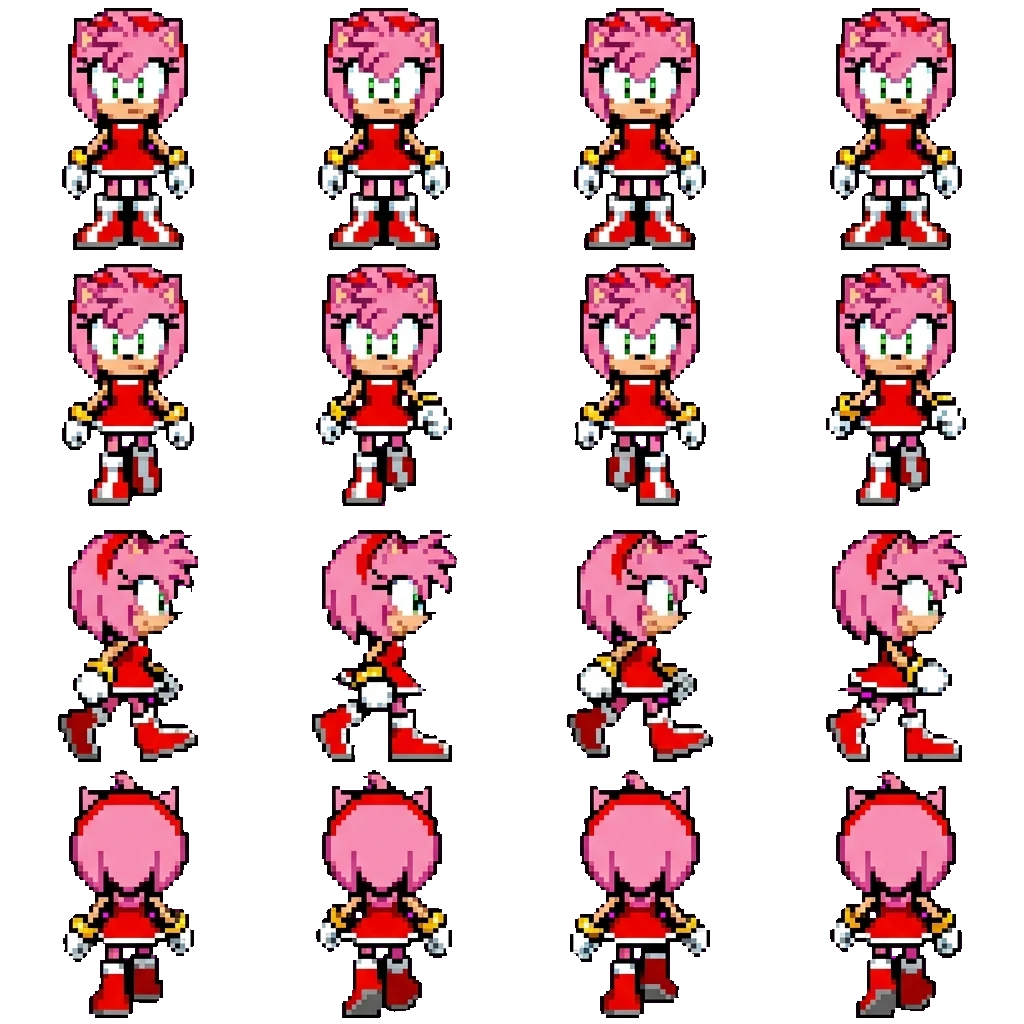 Amy Rose movement sprite