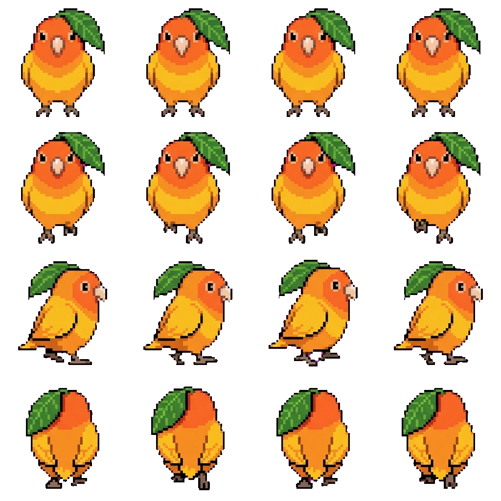 Mango bird movement sprite