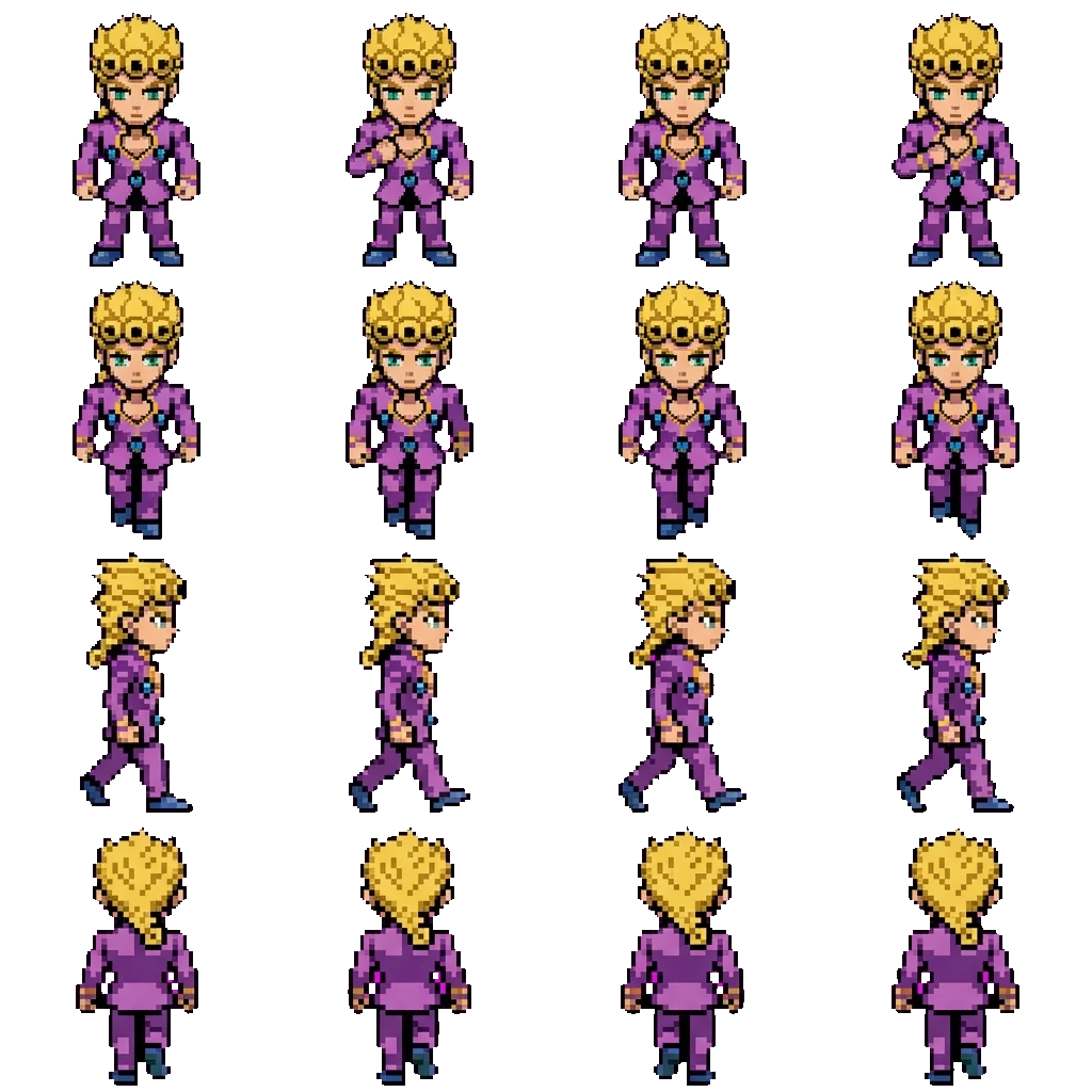Giorno Giovanna movement sprite