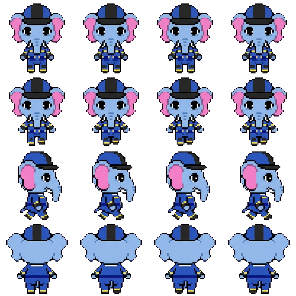 Firefighter movement sprite