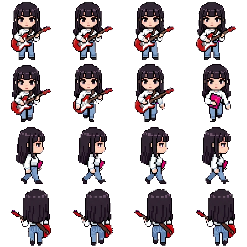 Hibari Akanishi movement sprite