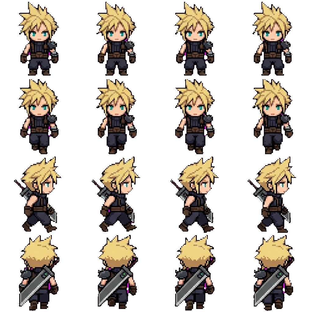 Cloud Strife movement sprite