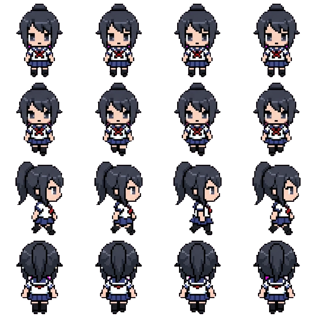 Ayano Aishi movement sprite