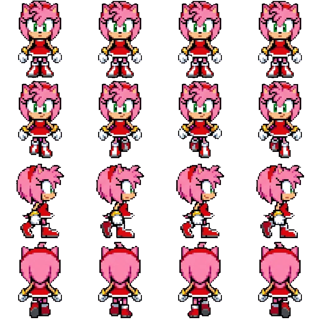 Amy Rose movement sprite