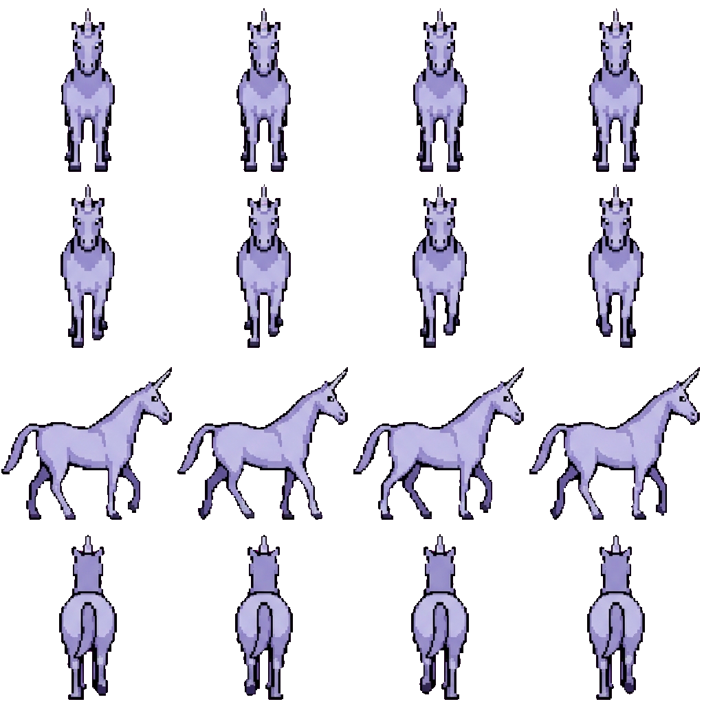 The blue unicorn movement sprite