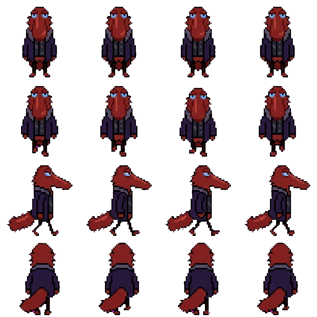 Negative movement sprite