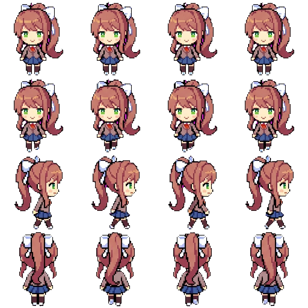 Monika movement sprite