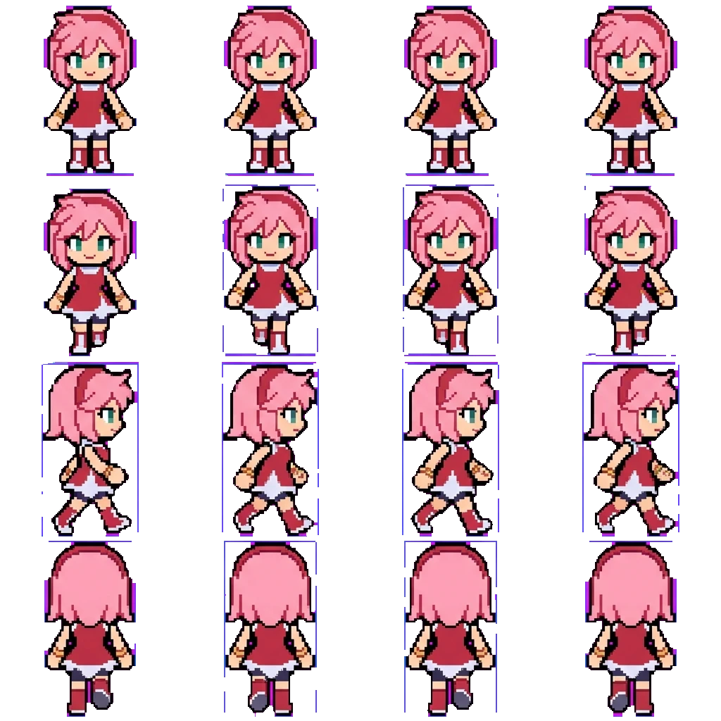 Amy Rose movement sprite