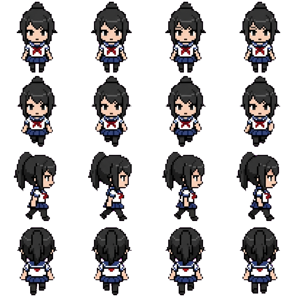 Ayano Aishi movement sprite
