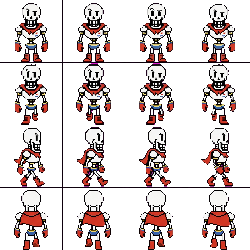 Papyrus movement sprite