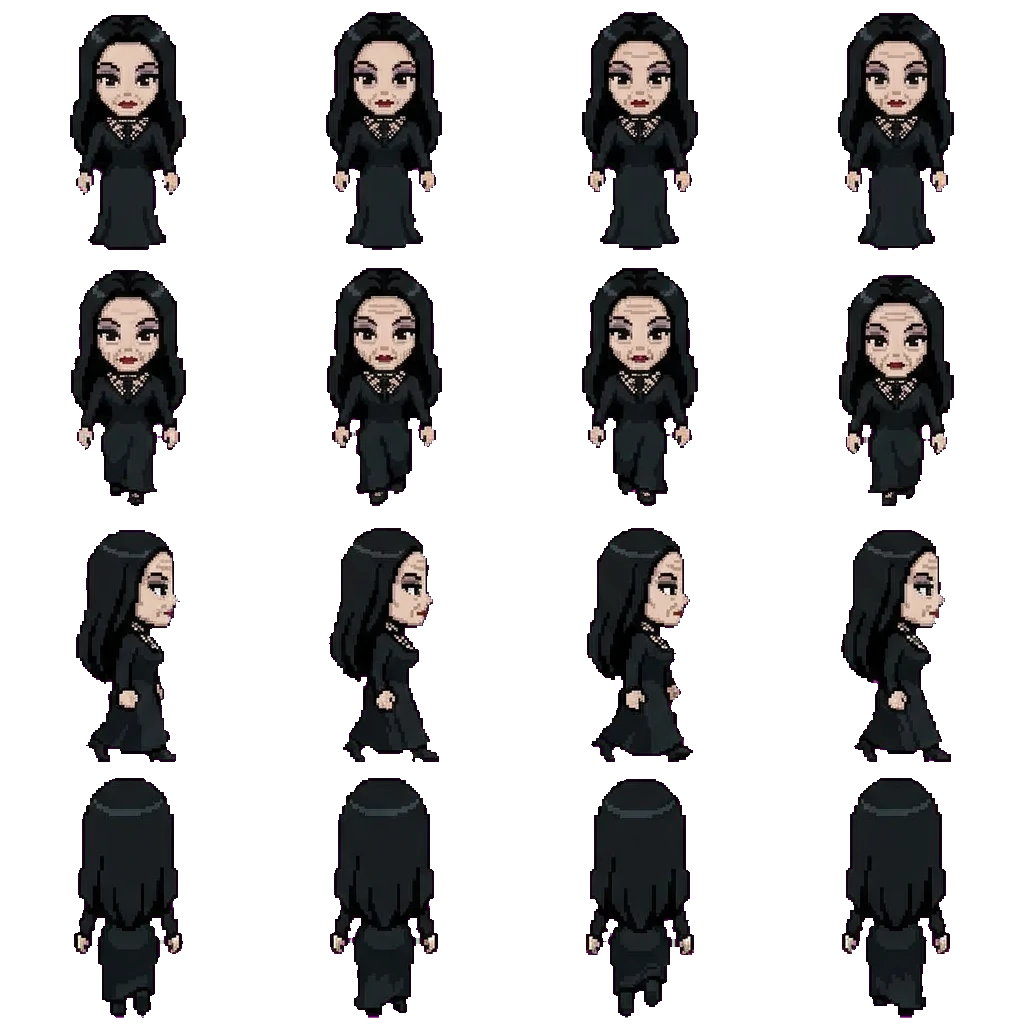 Morticia Addams movement sprite