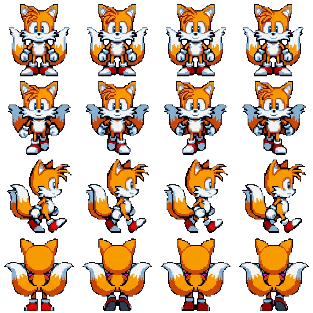 Miles "Tails" Prower movement sprite