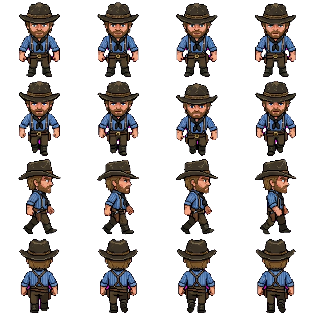 Arthur Morgan movement sprite