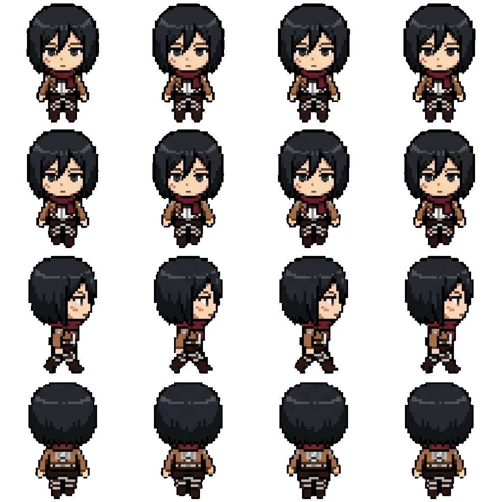Mikasa Ackerman movement sprite