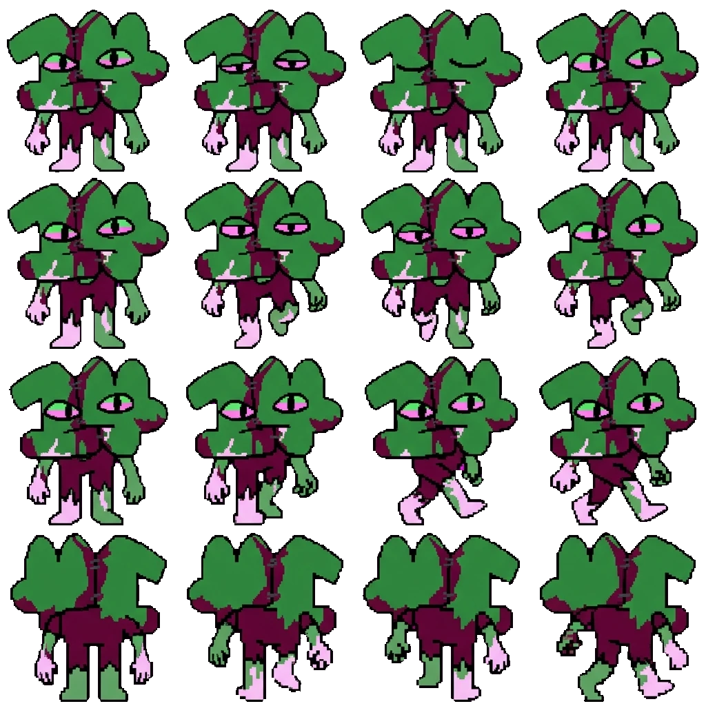 Fourteen movement sprite