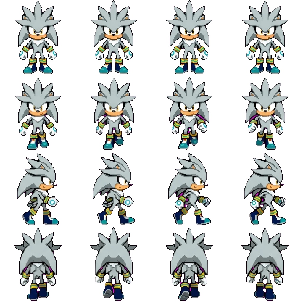 Silver the Hedgehog movement sprite