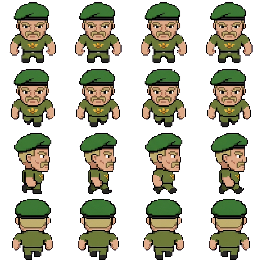 Colonel von push-up movement sprite