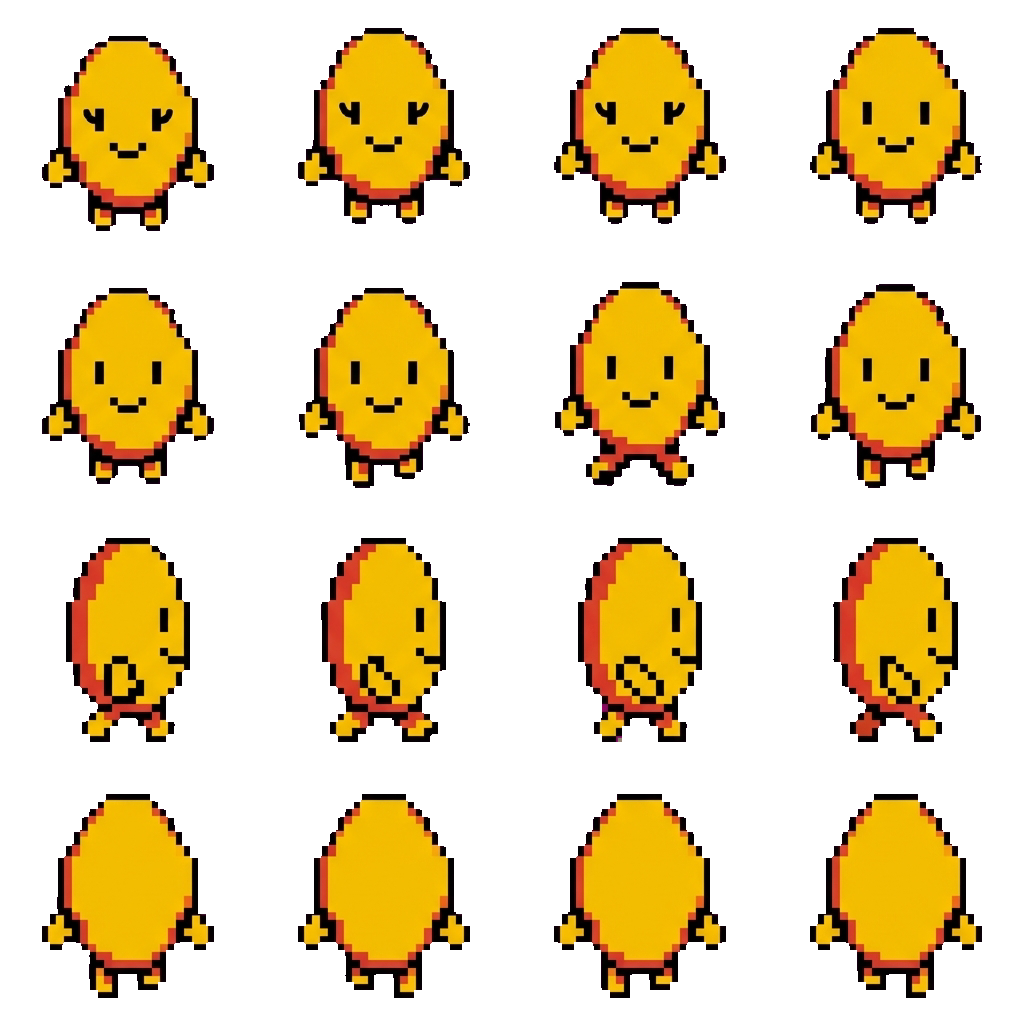 Ms yellow bean movement sprite
