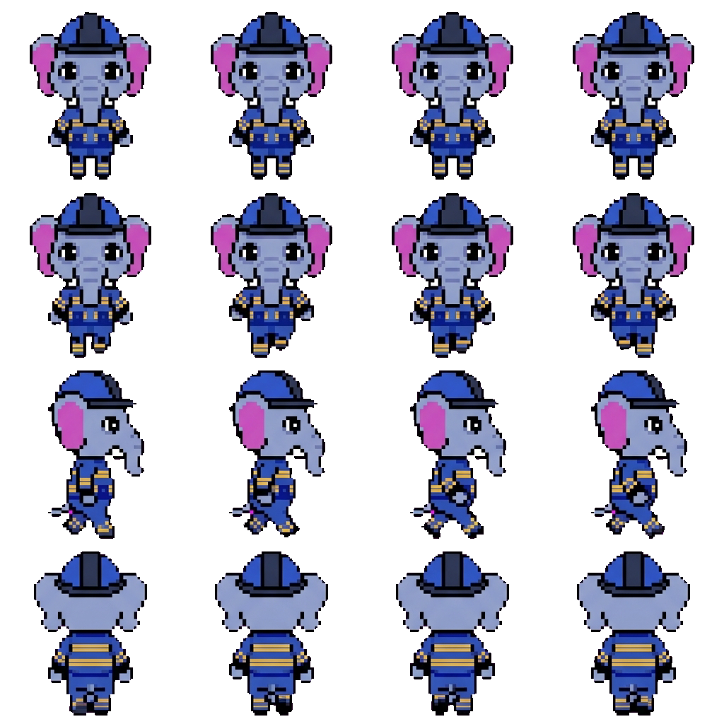 Firefighter movement sprite