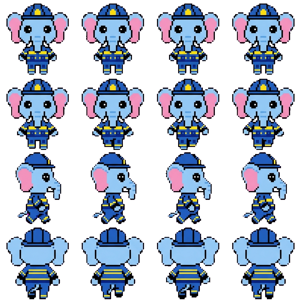 Firefighter movement sprite