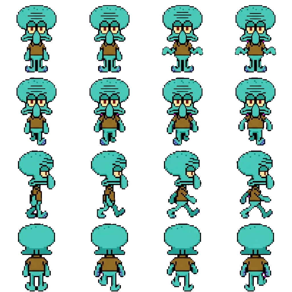 Squidward movement sprite