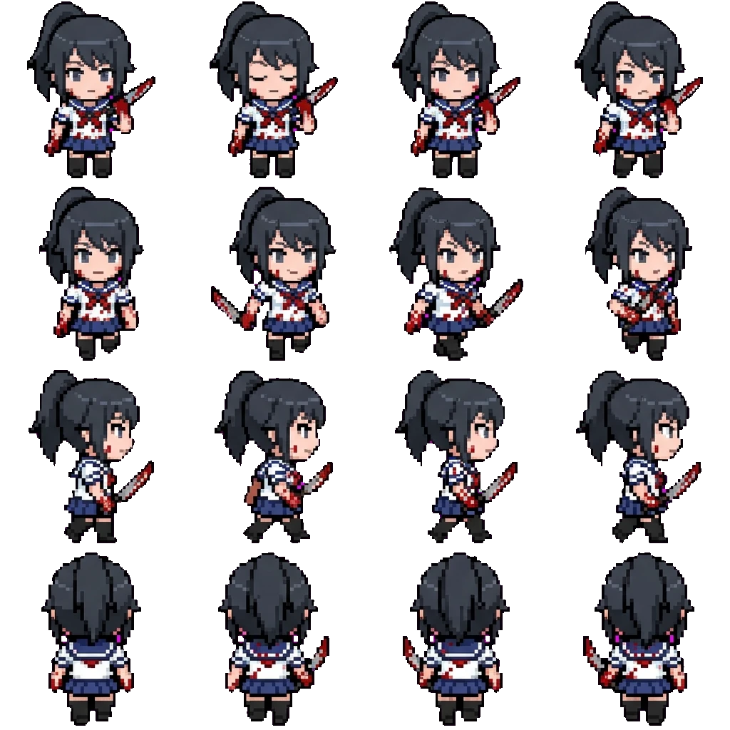 Ayano Aishi movement sprite