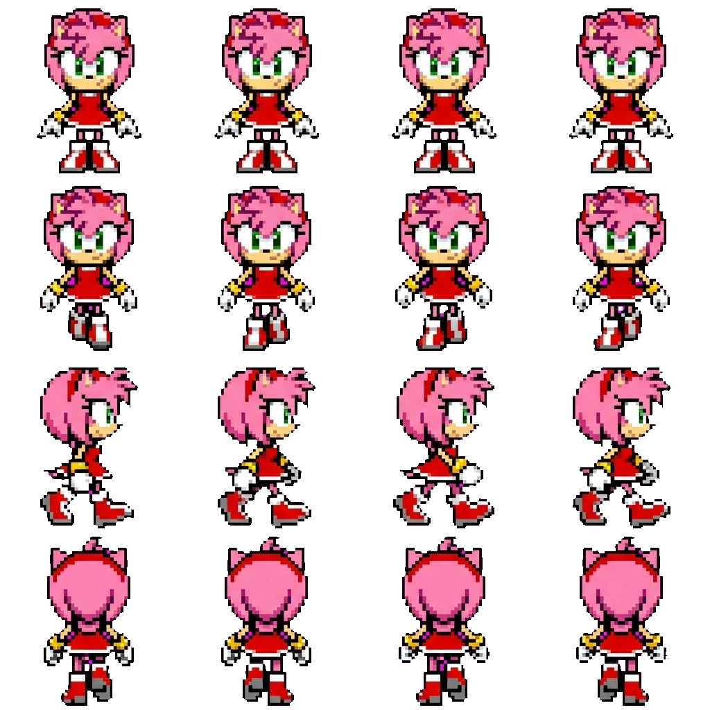 Amy Rose movement sprite