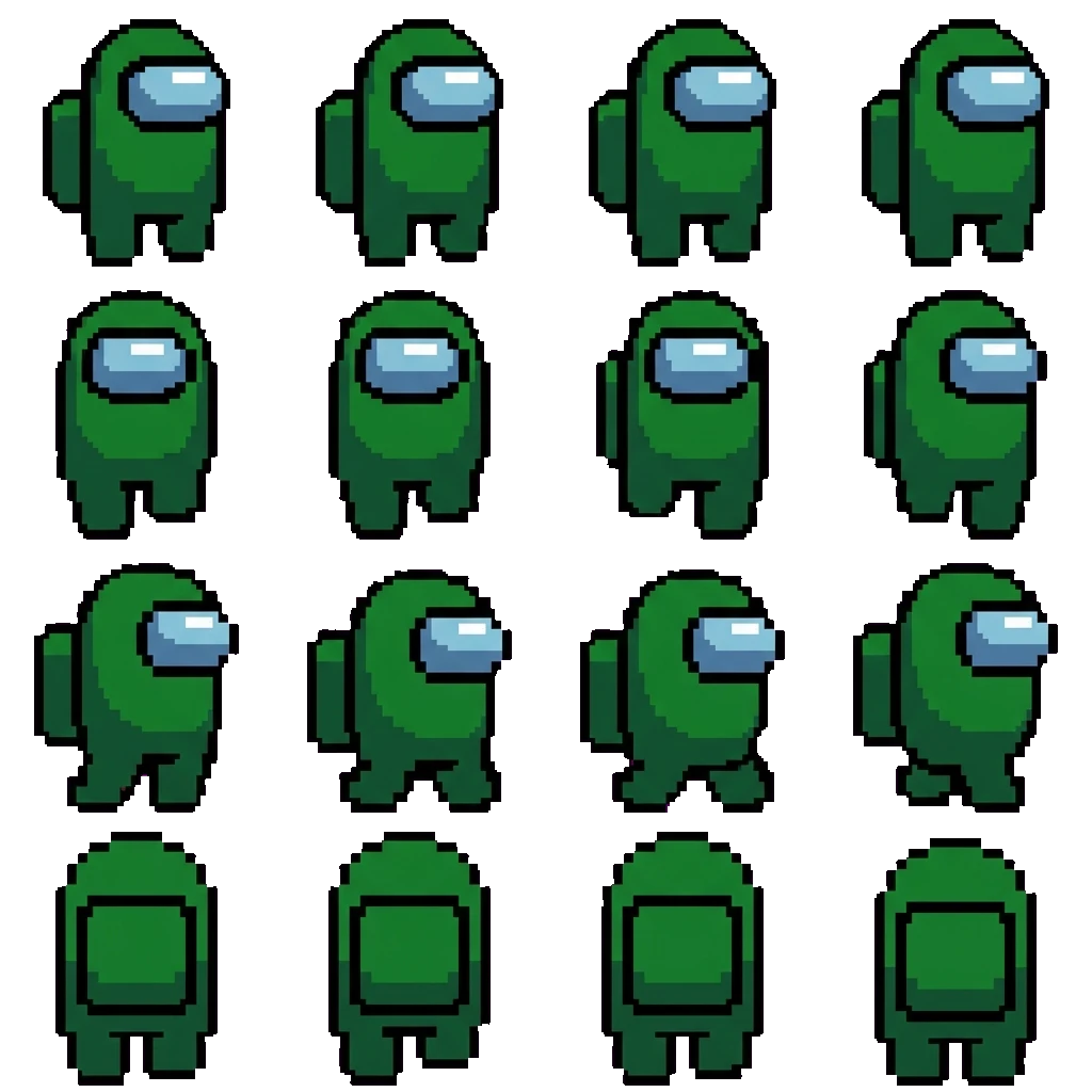 Among Us Green Imposter movement sprite