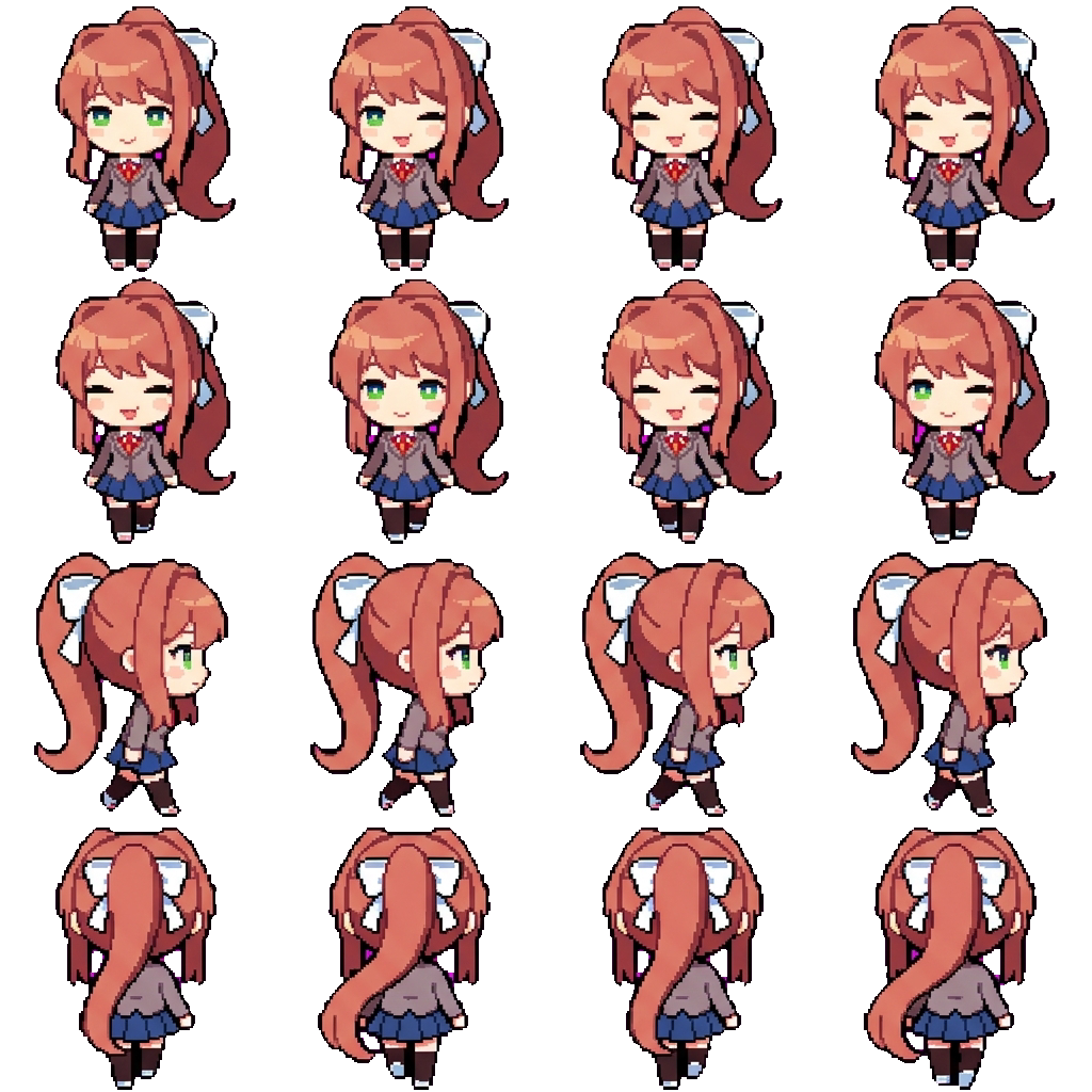 Monika movement sprite