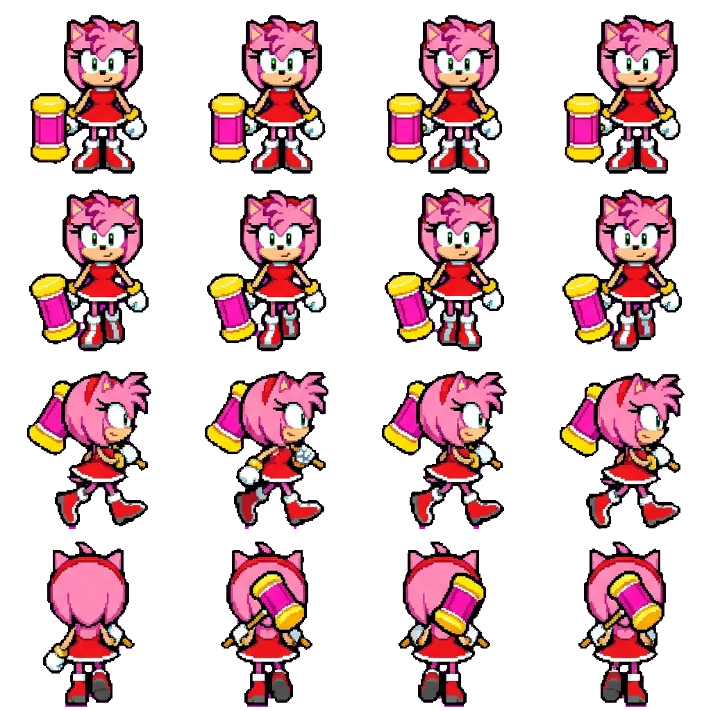 Amy Rose movement sprite