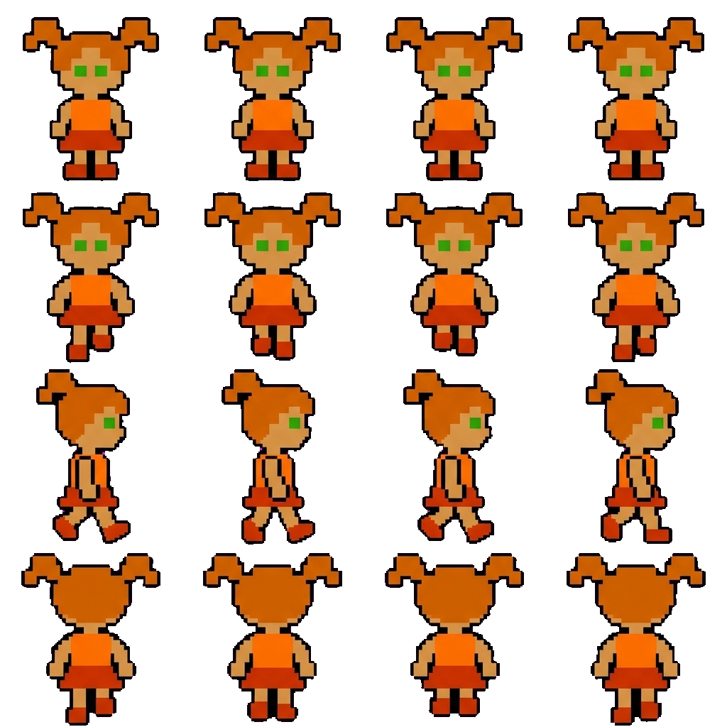 Pigtail Girl movement sprite