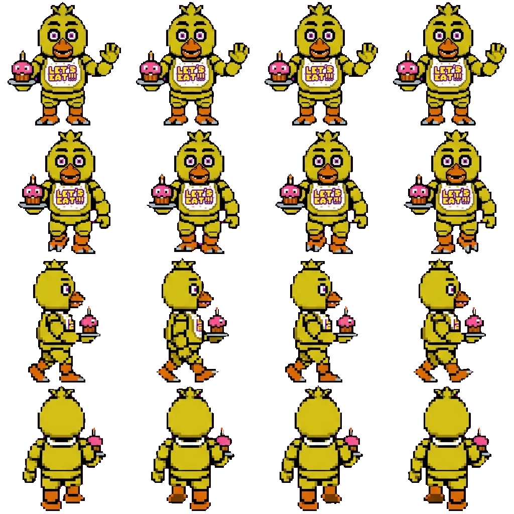 Chico The Chicken And MR Cupcake movement sprite