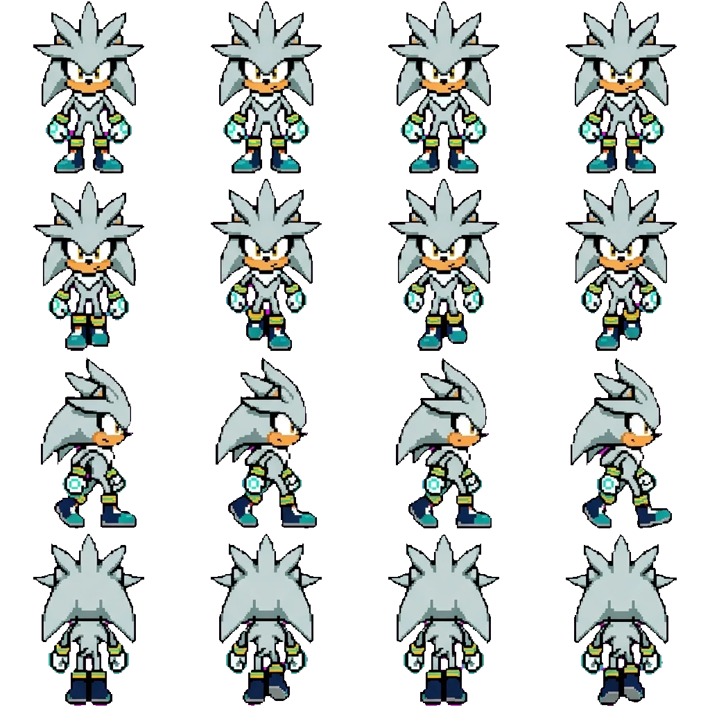 Silver The Erizo movement sprite