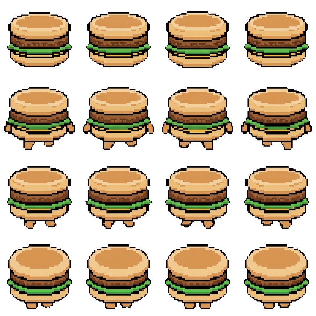 Hamburger movement sprite
