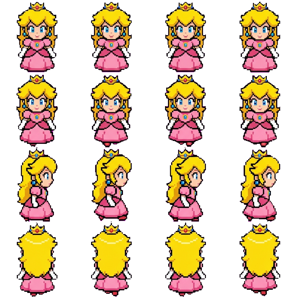 Peach movement sprite