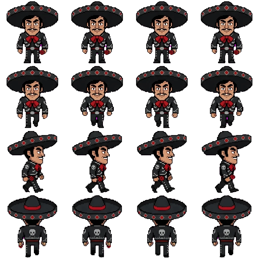 Charro negro movement sprite