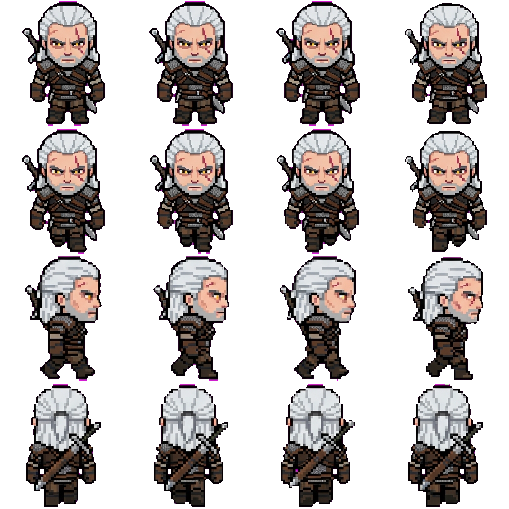 Geralt of Rivia movement sprite