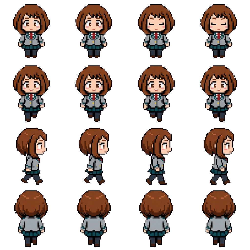 Uraraka Ochaco movement sprite