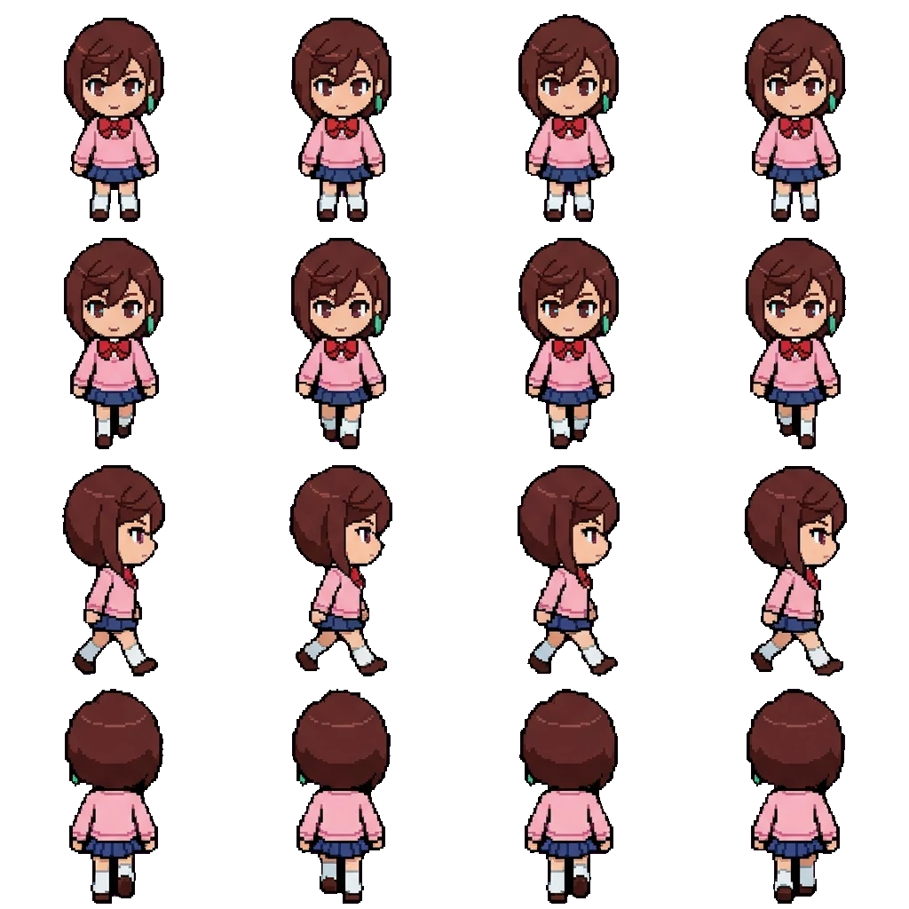 Momo Ayase movement sprite