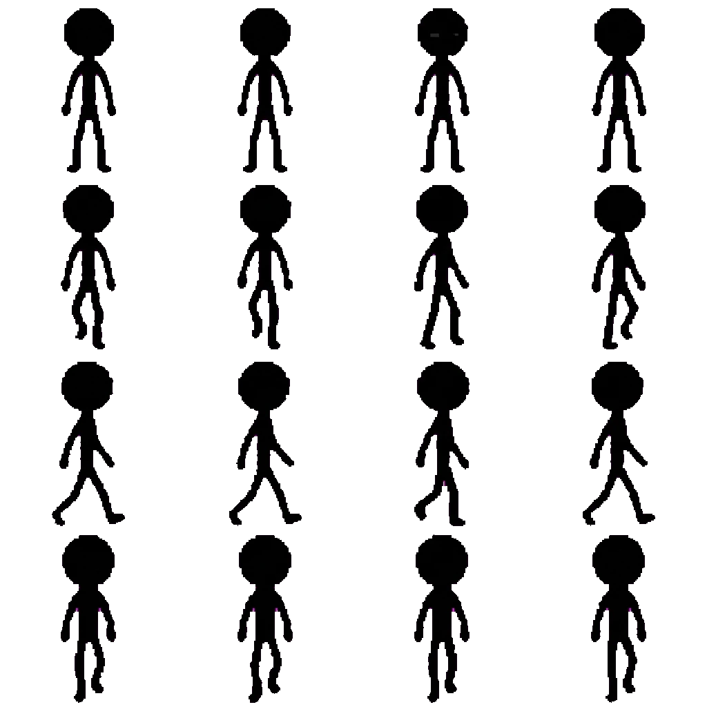 Black Stickman movement sprite