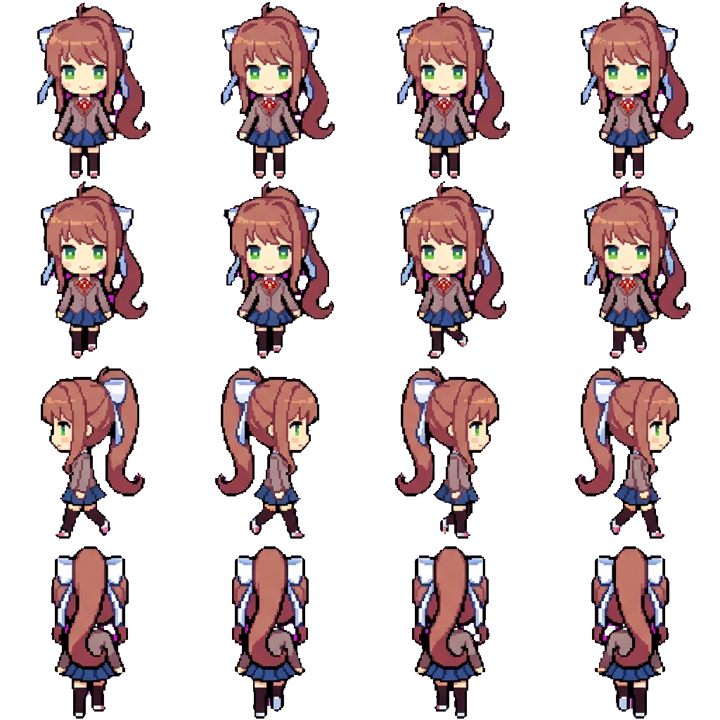 Monika movement sprite