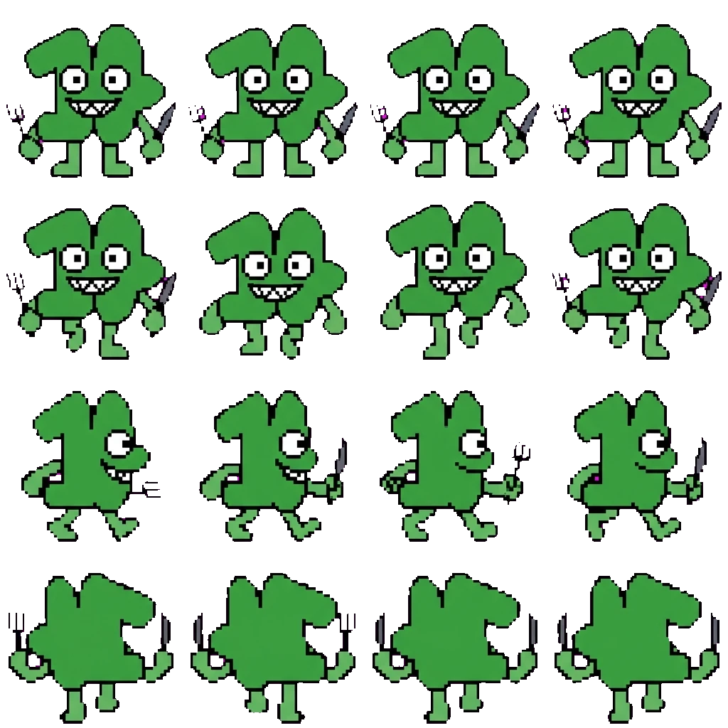 Fourteen movement sprite