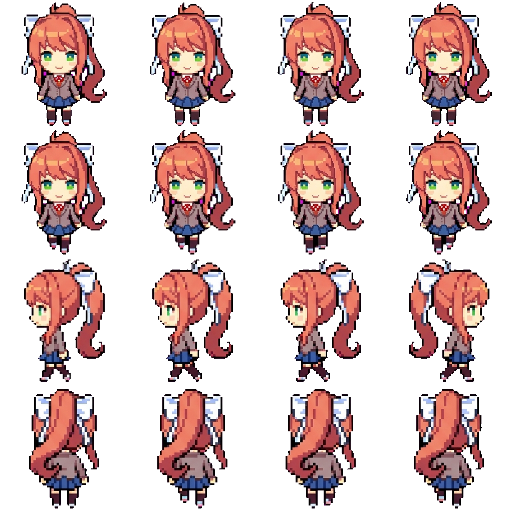 Monika movement sprite