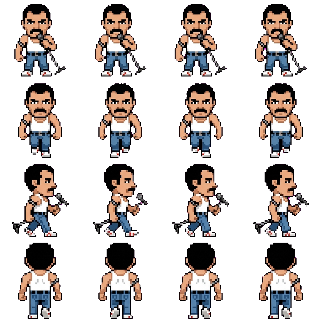 Freddie Mercury movement sprite