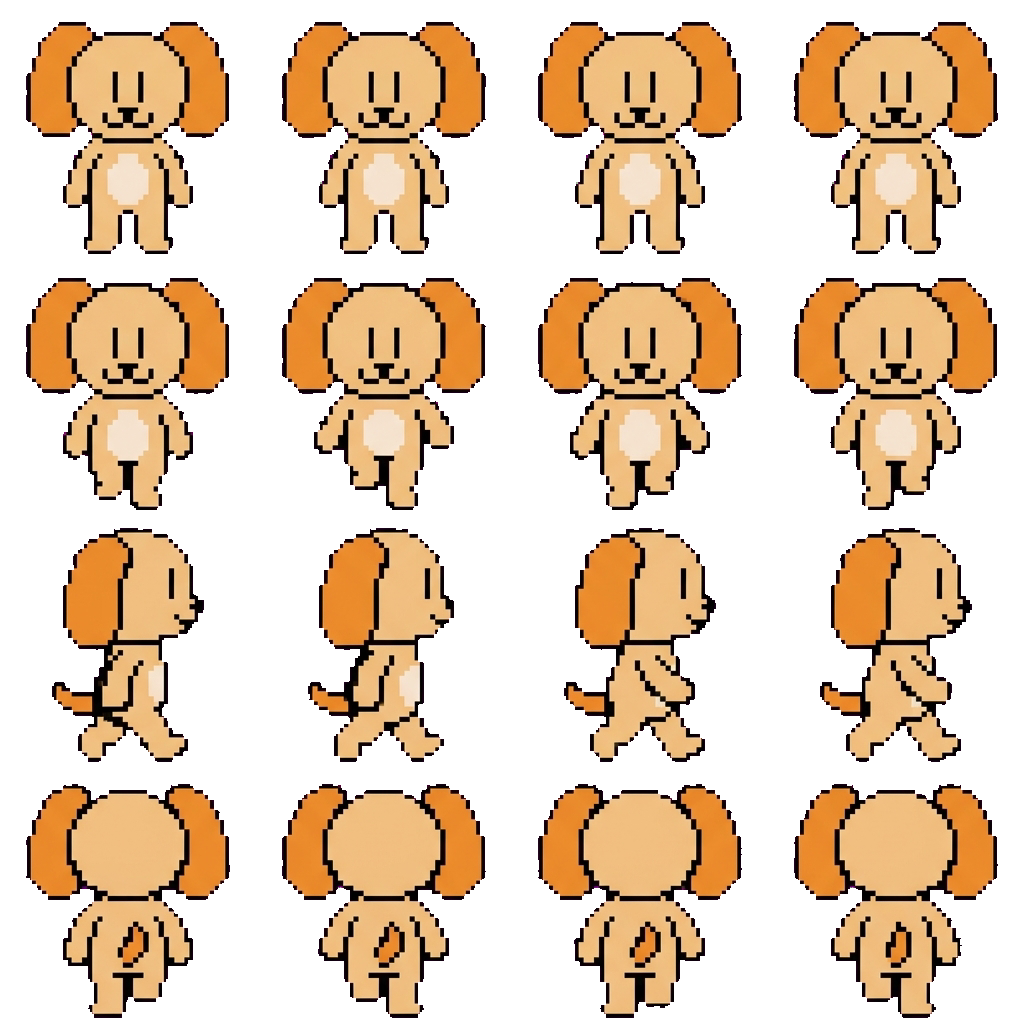 Crazy puppy movement sprite